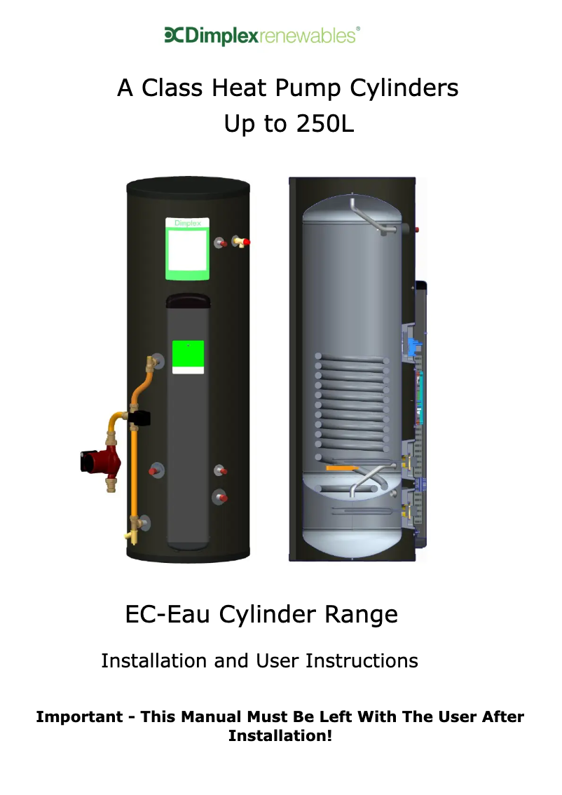 Página 1 del manual Manual de usuario Dimplex ECS180HP40-480