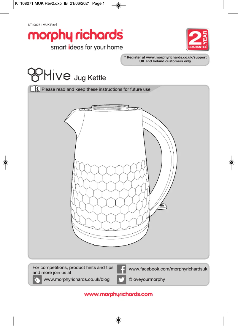 Página 1 del manual Manual de usuario Morphy Richards Hive 108272