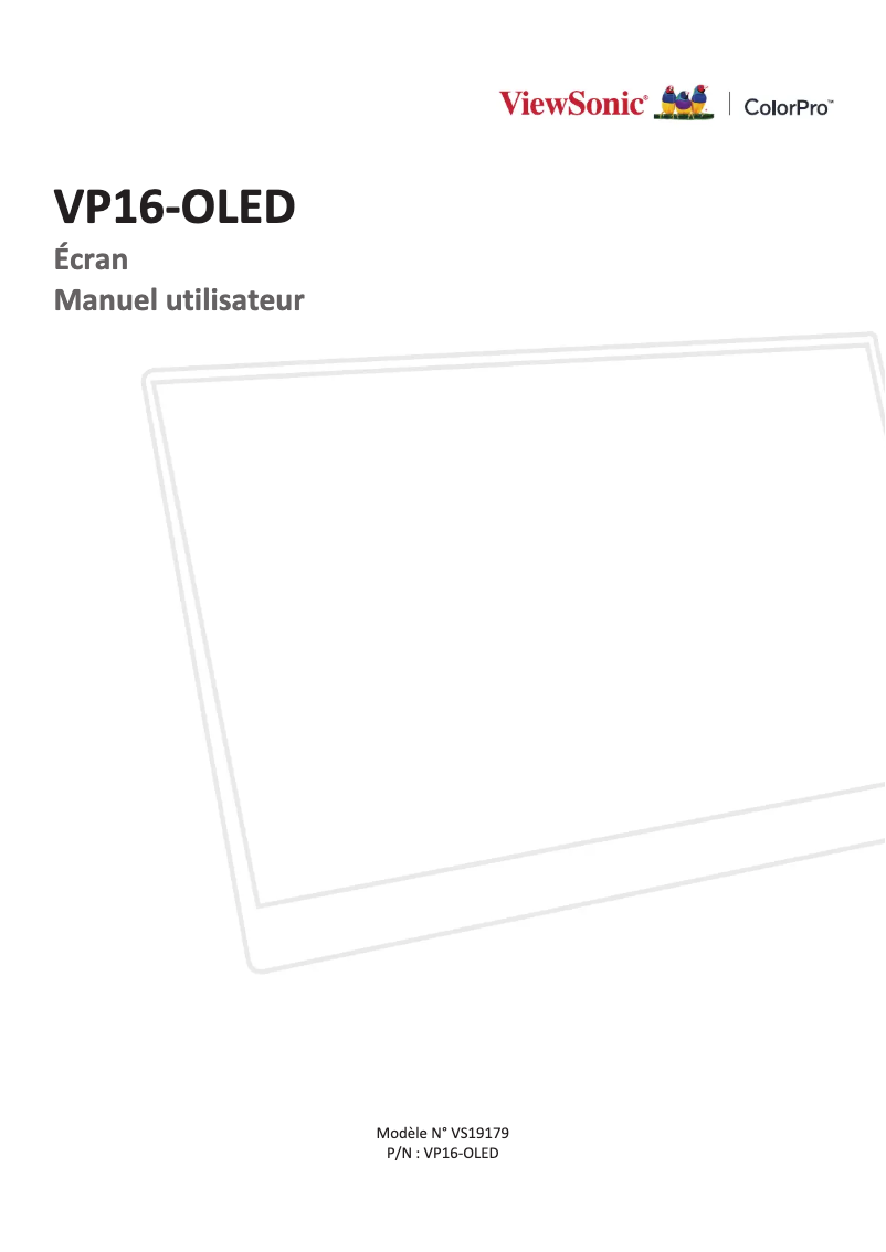Page 1 de la notice Manuel utilisateur Viewsonic VP16-OLED