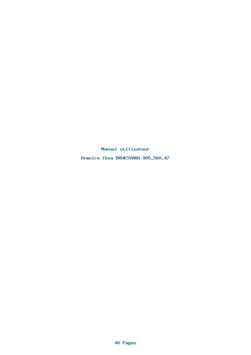 Page 1 de la notice Manuel utilisateur Ikea BRUKSVARA 905.560.47