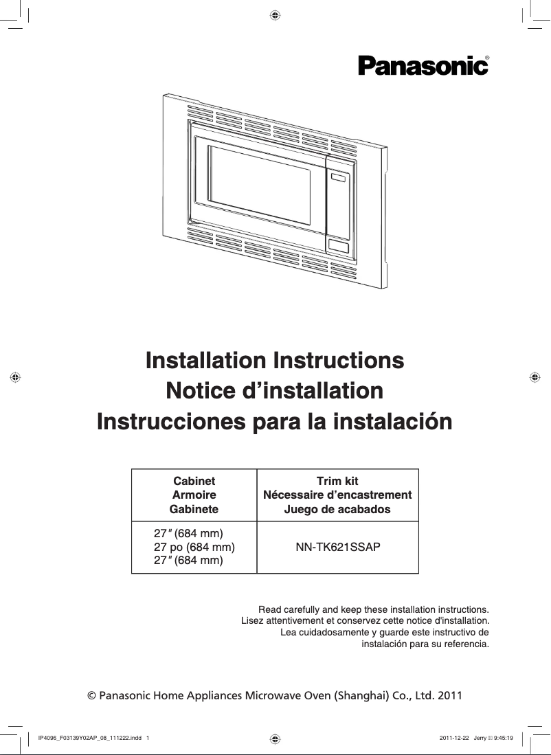 Página 1 del manual Manual de usuario Panasonic NN-TK621SS