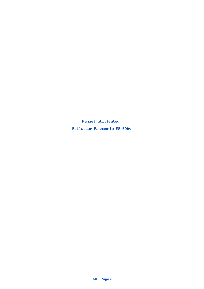 Page 1 de la notice Manuel utilisateur Panasonic ES-ED90