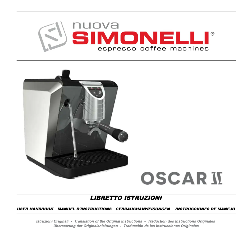 Página 1 del manual Manual de usuario Nuova Simonelli Oscar ll