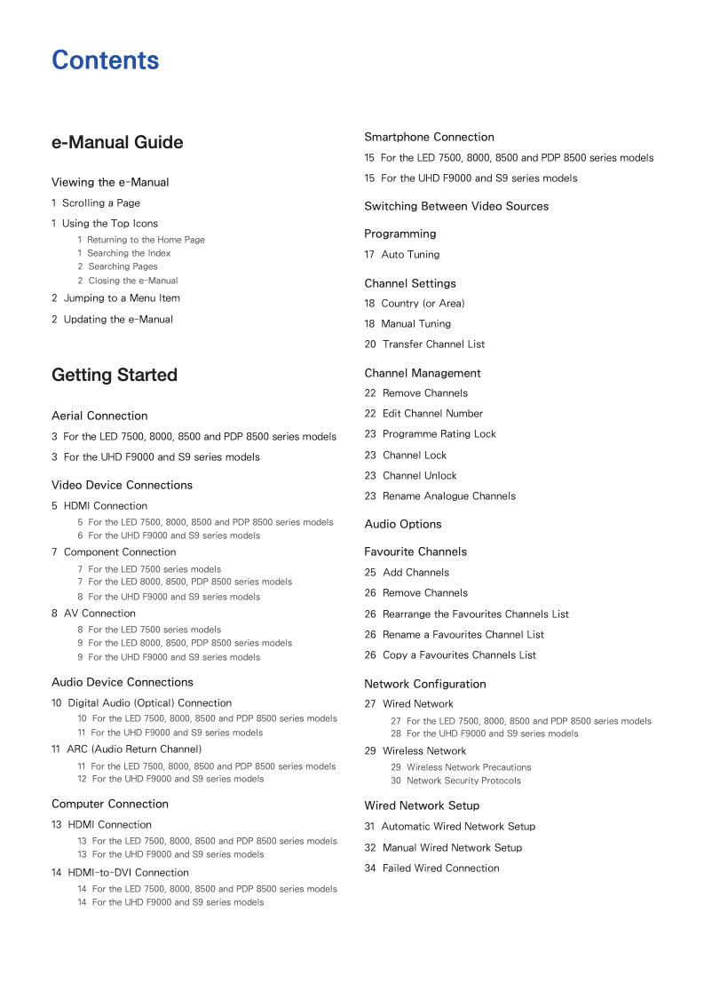 Page 1 de la notice Manuel utilisateur Samsung UA60F8000AM