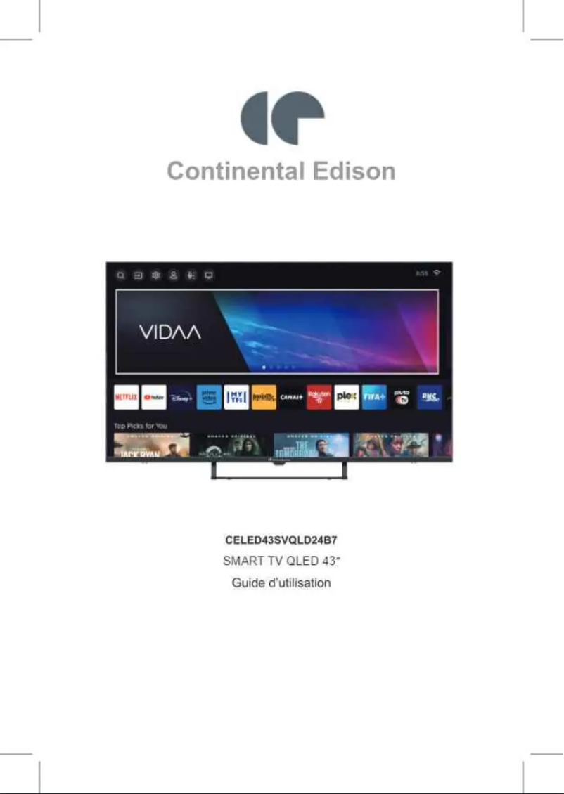 Page 1 de la notice Manuel utilisateur Continental Edison CELED43SVQLD24B7