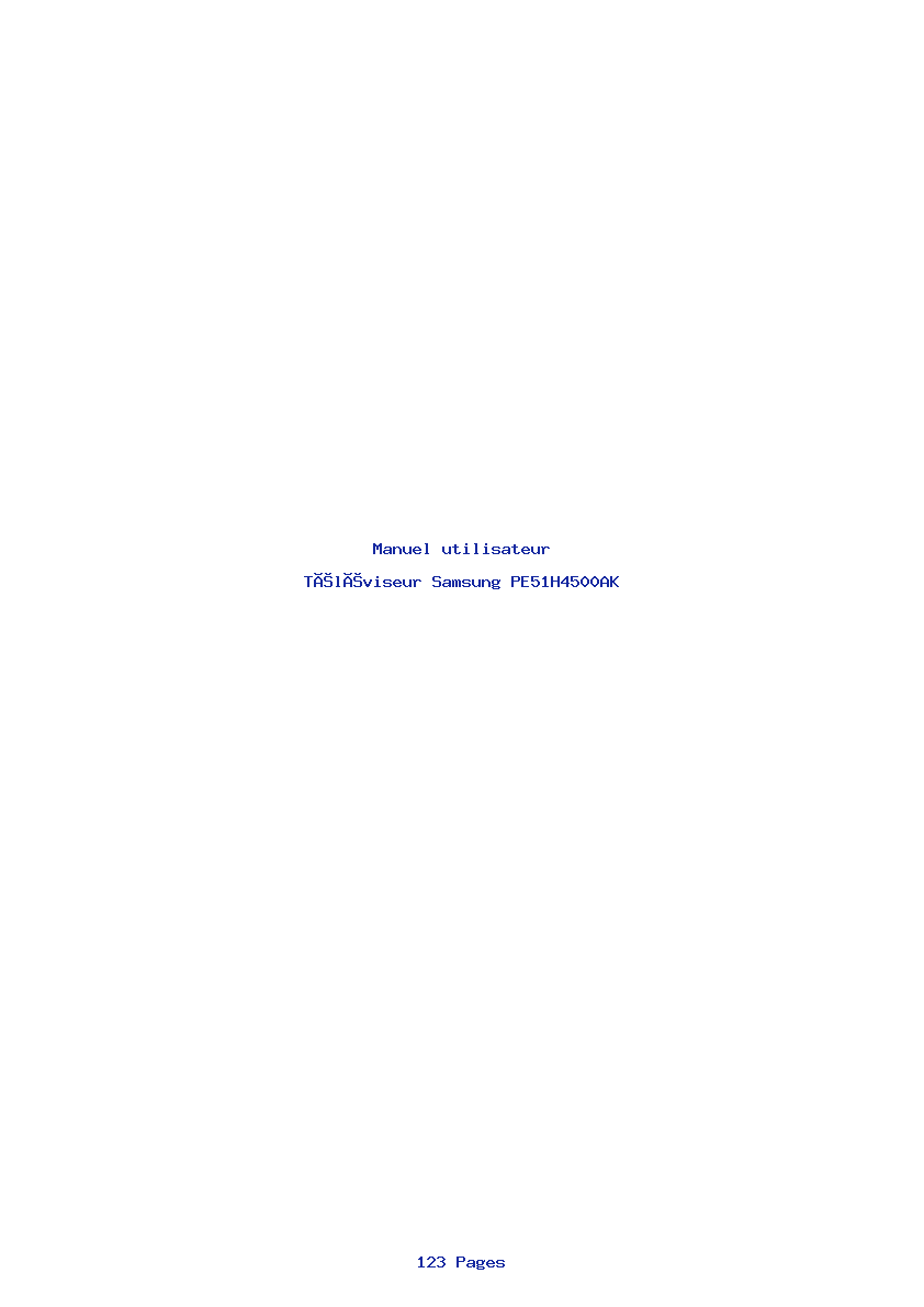 Image de la première page du manuel de l'appareil PE51H4500AK