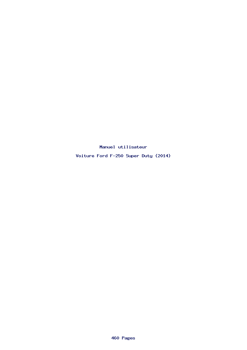 Page 1 de la notice Manuel utilisateur Ford F-250 Super Duty (2014)