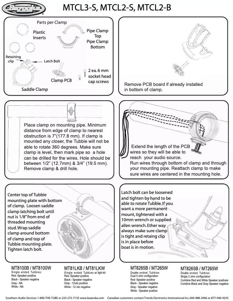 Page 1 de la notice Manuel utilisateur Bazooka MT8100W