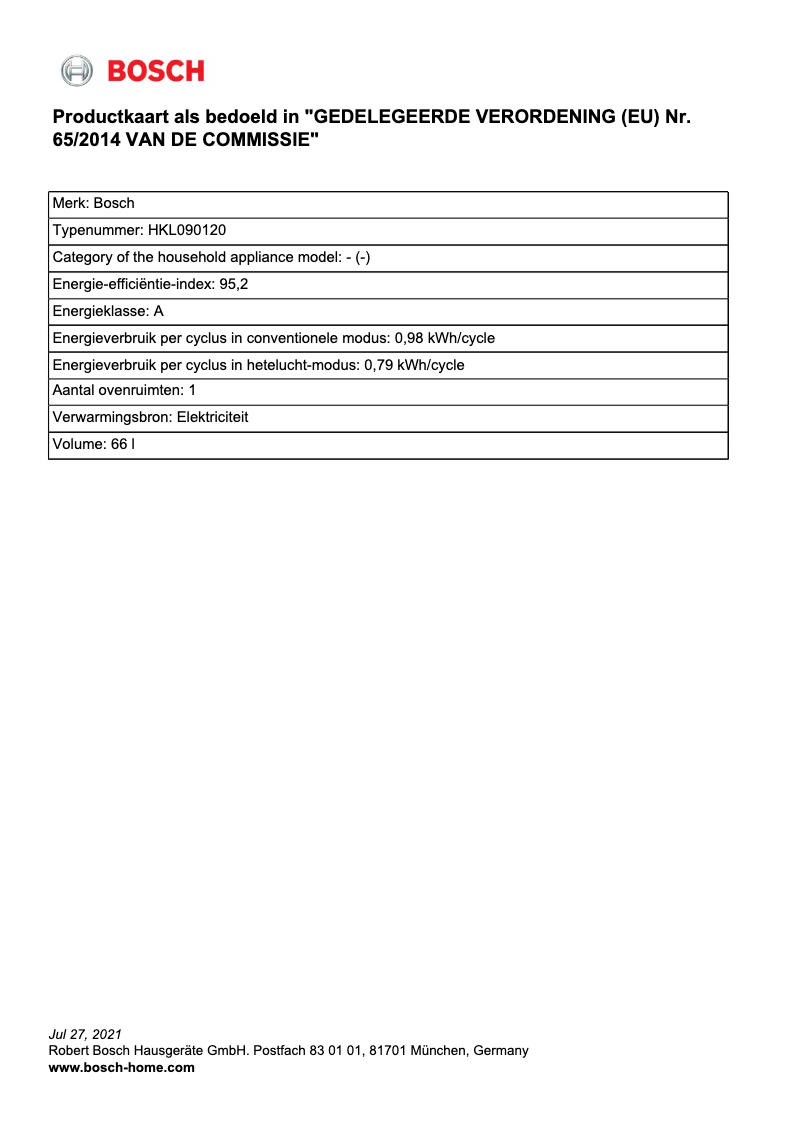 Page 1 de la notice Mode d'emploi Bosch Serie 2 HKL090120