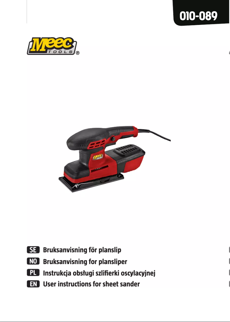 Page 1 de la notice Manuel utilisateur Meec Tools 010-089