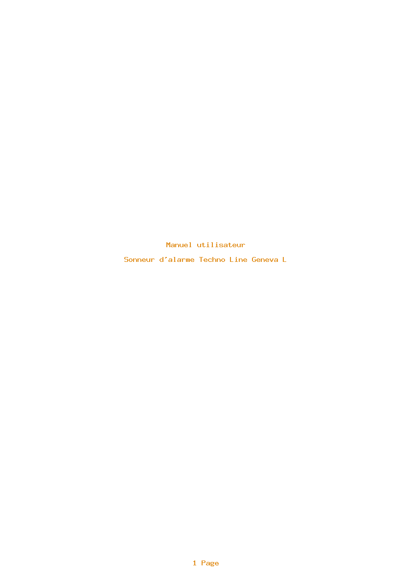 Page 1 de la notice Manuel utilisateur Techno Line Geneva L