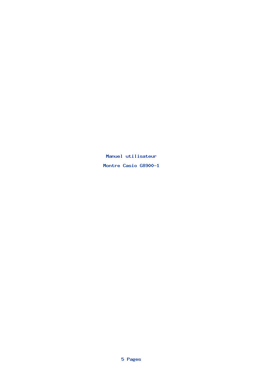 Page 1 de la notice Manuel utilisateur Casio G8900-1