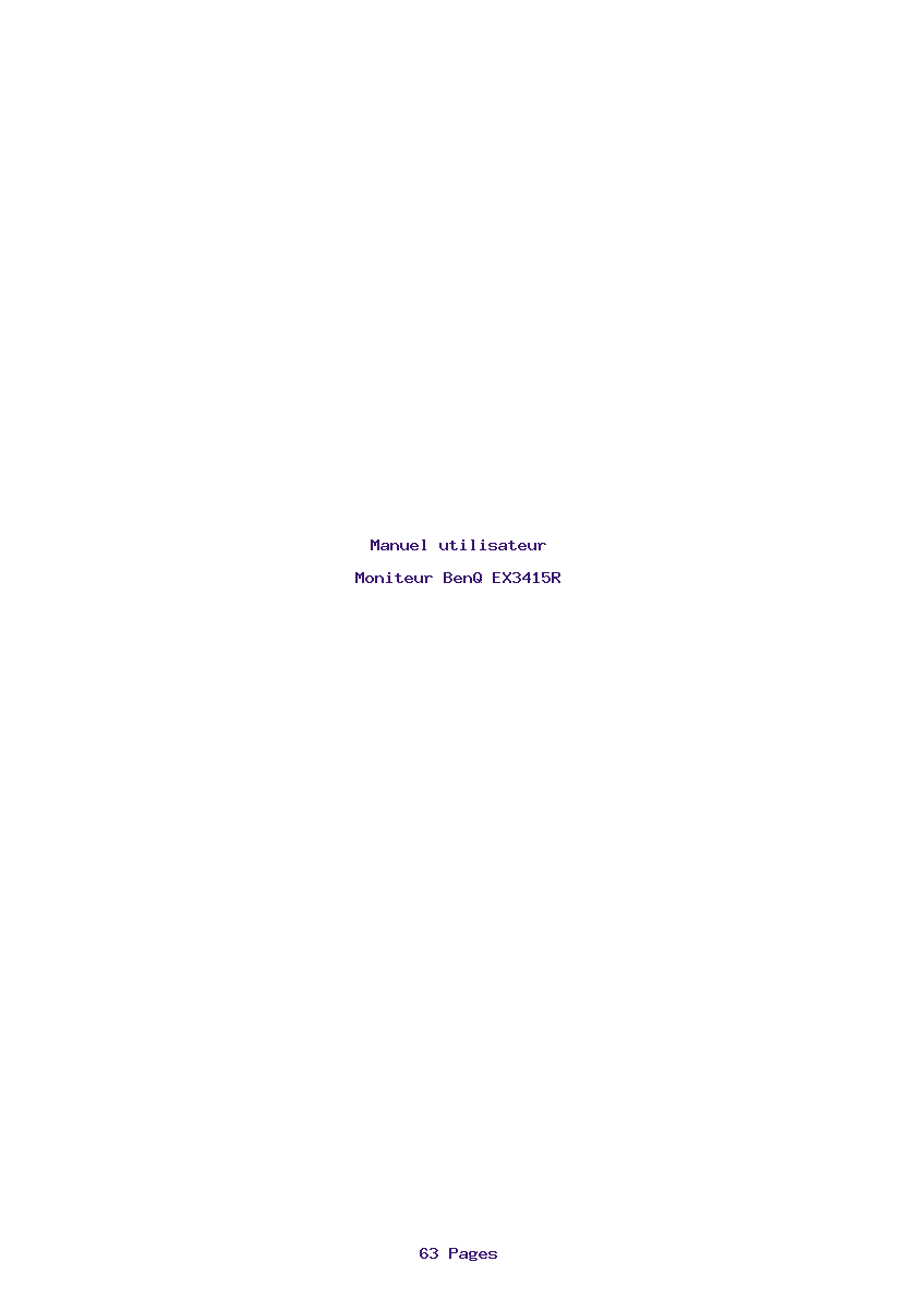 Page 1 de la notice Manuel utilisateur BenQ EX3415R