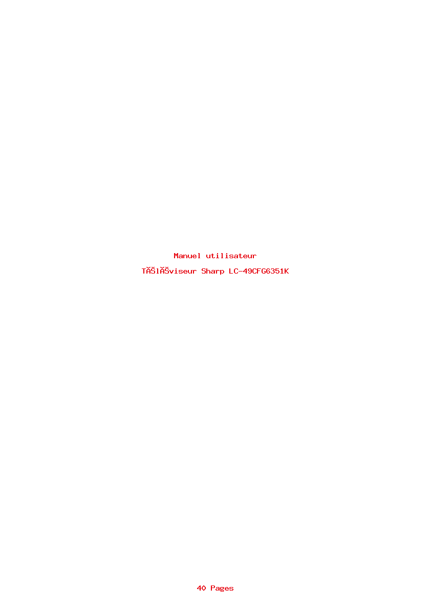 Page 1 de la notice Manuel utilisateur Sharp LC-49CFG6351K