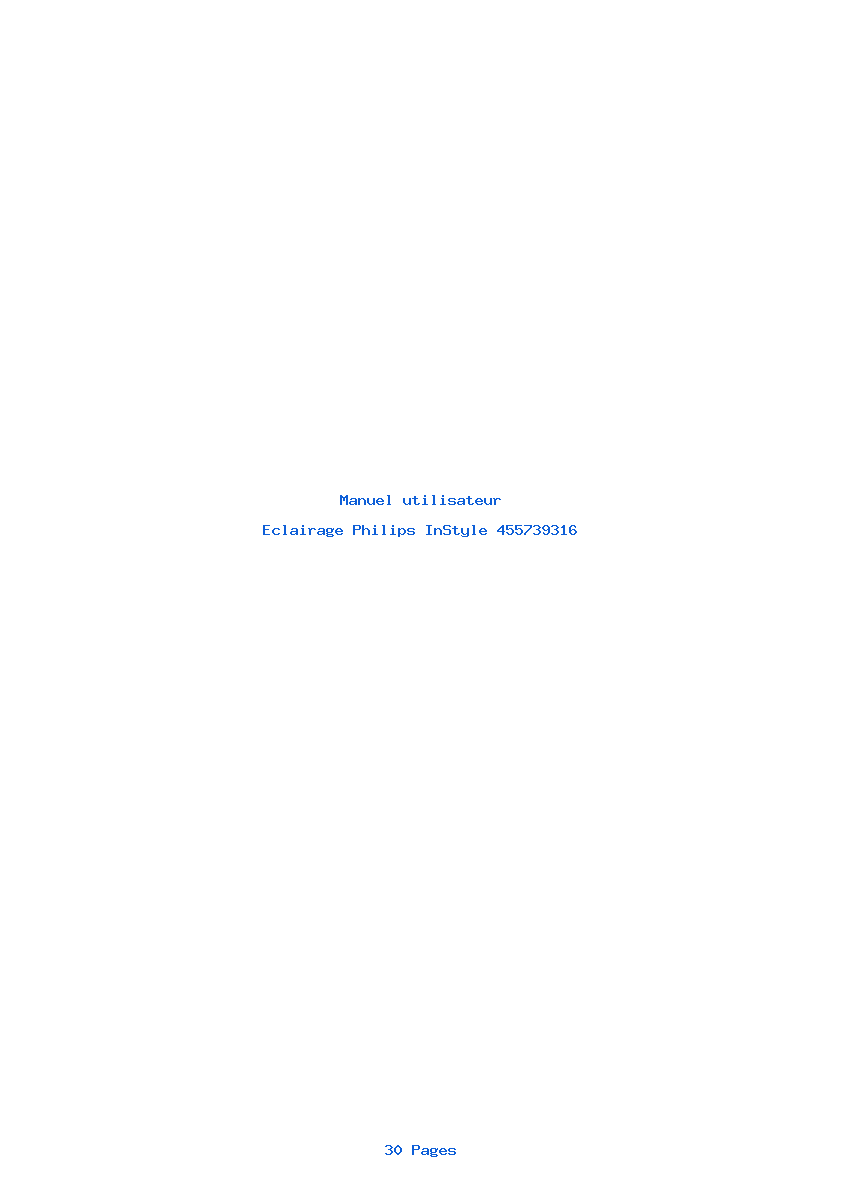 Page 1 de la notice Manuel utilisateur Philips InStyle 455739316