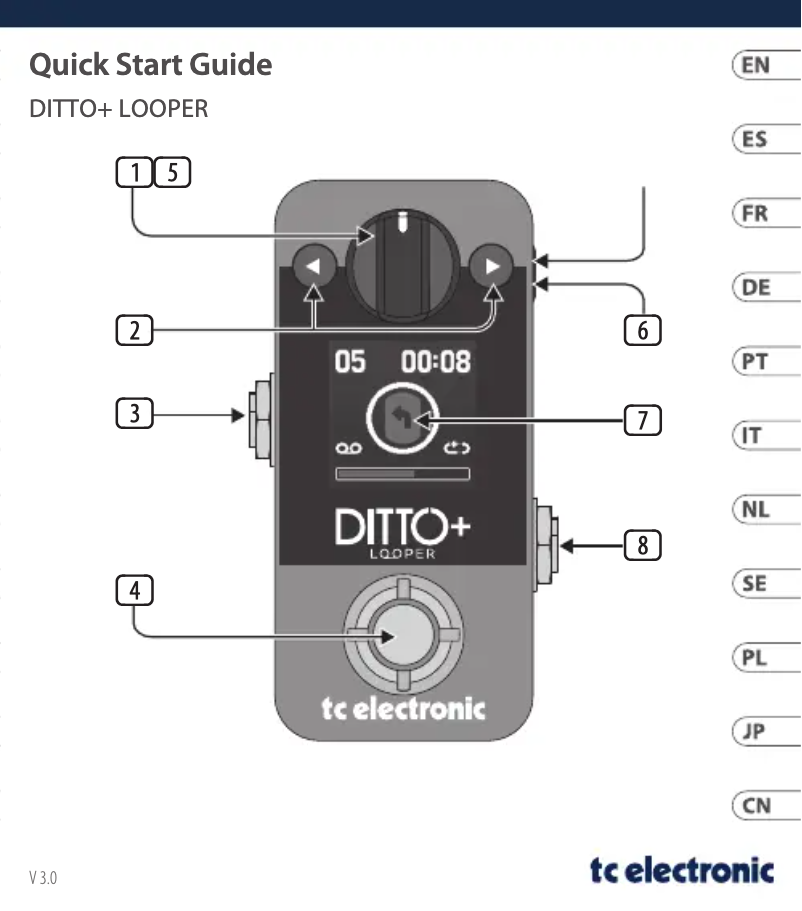 Page 1 de la notice Manuel utilisateur TC Electronic Ditto+ Looper