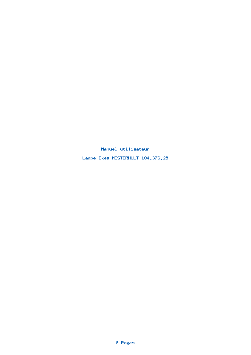 Page 1 de la notice Manuel utilisateur Ikea MISTERHULT 104.376.28