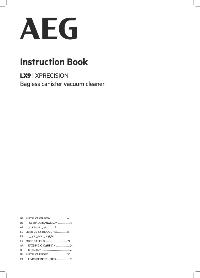 Page 1 de la notice Manuel utilisateur AEG Xprecision LX9-3-MG