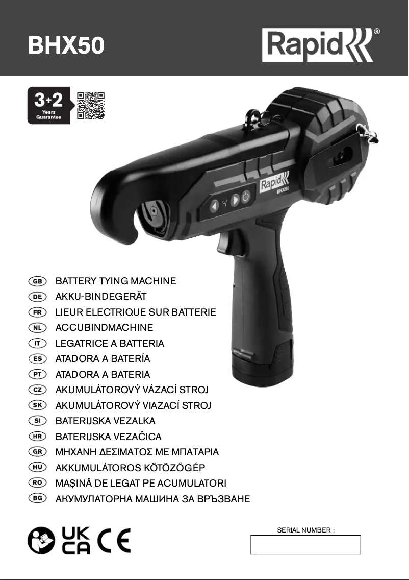 Página 1 del manual Manual de usuario Rapid BHX50