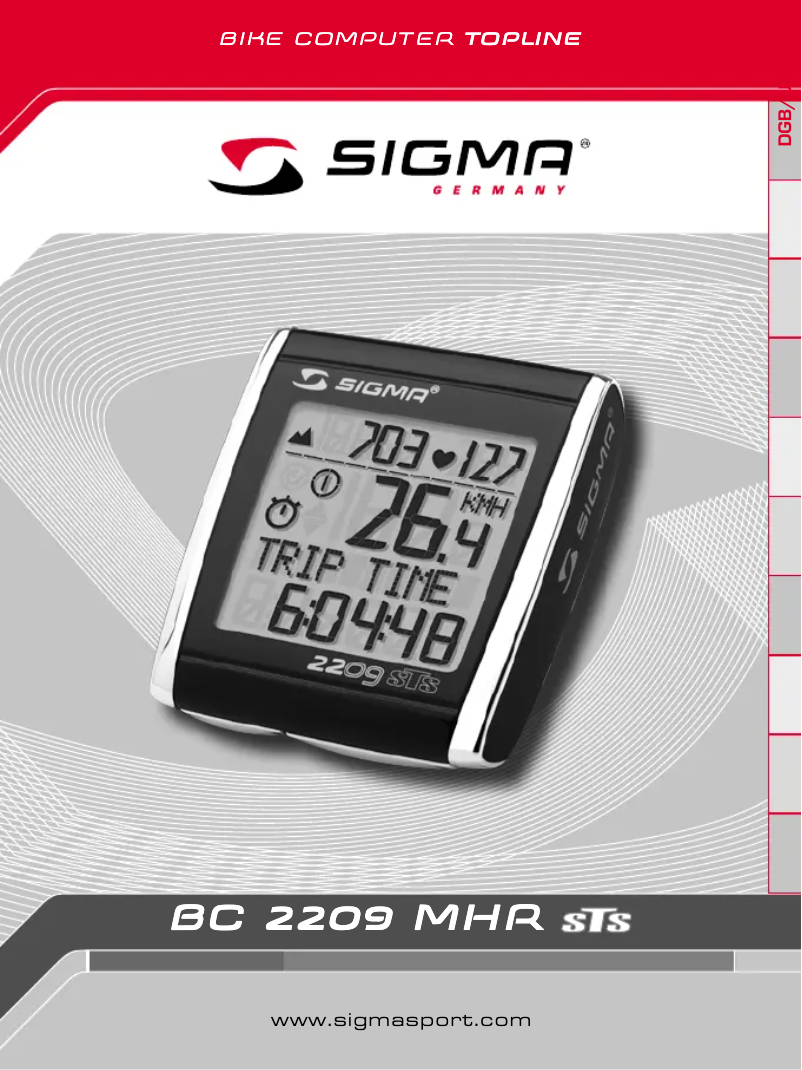 Página 1 del manual Manual de usuario Sigma BC 2209 MHR STS