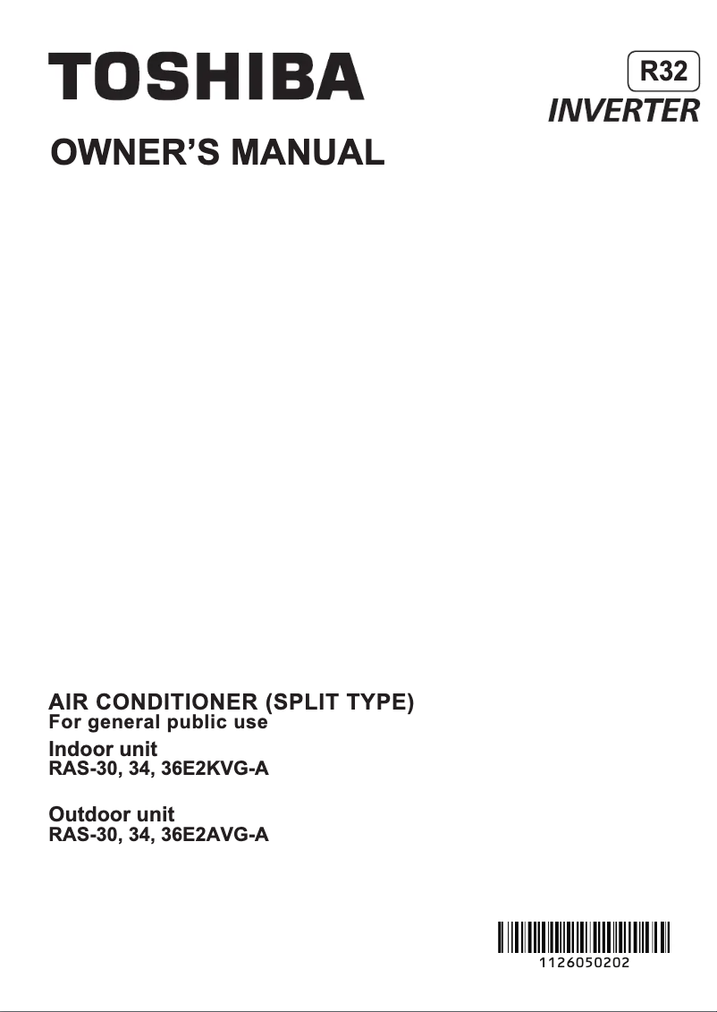 Página 1 del manual Manual de usuario Toshiba RAS-34E2KVG-A