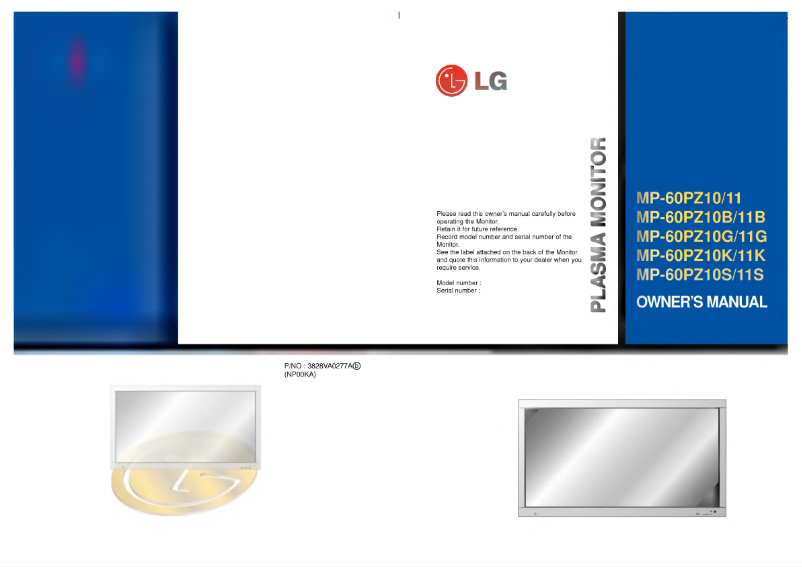 Page 1 of the manual User Manual LG MP-60PZ10