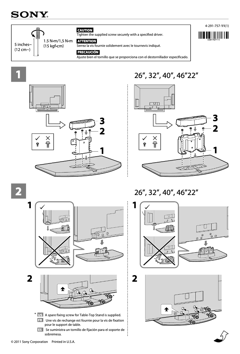 Page 1 de la notice Manuel utilisateur Sony Bravia KDL-40BX420