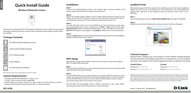 Page 1 of the manual User Manual D-Link DCS-930L