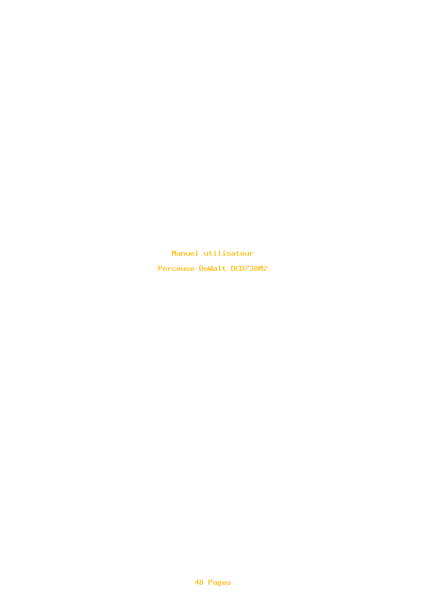 Page 1 de la notice Manuel utilisateur DeWalt DCD730M2