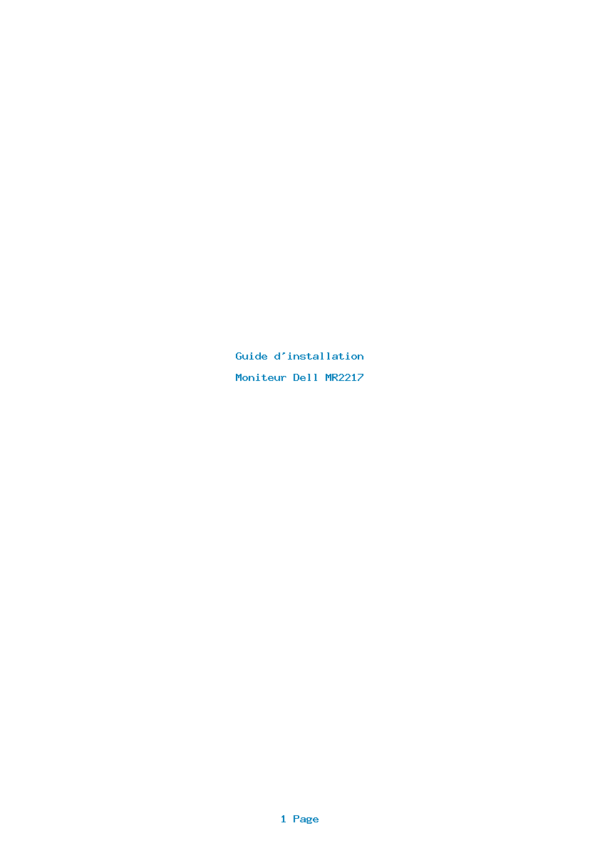 Page 1 de la notice Guide d'installation Dell MR2217