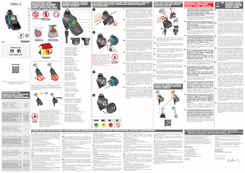 Page 1 de la notice Manuel utilisateur Claber Aquauno Video-2 8428
