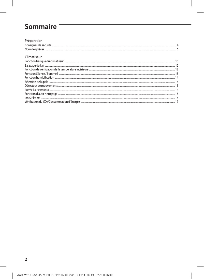 Page 1 de la notice Manuel utilisateur Samsung MWR-WE10DZ