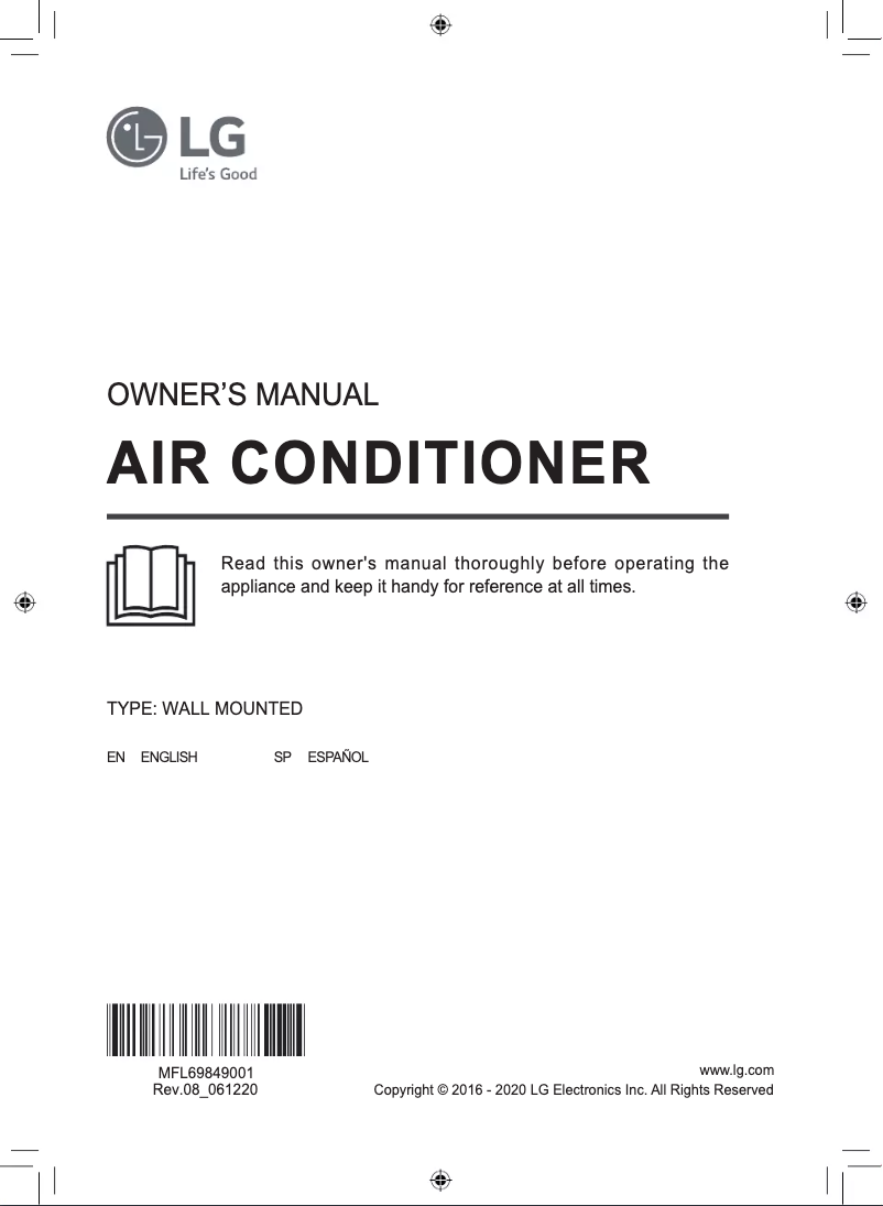 Page 1 de la notice Manuel utilisateur LG VM182C6