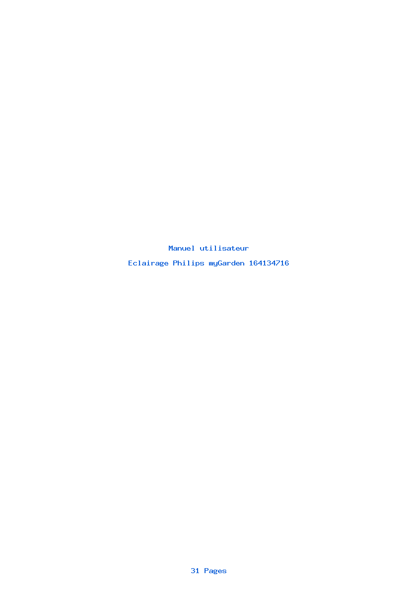 Page 1 de la notice Manuel utilisateur Philips myGarden 164134716