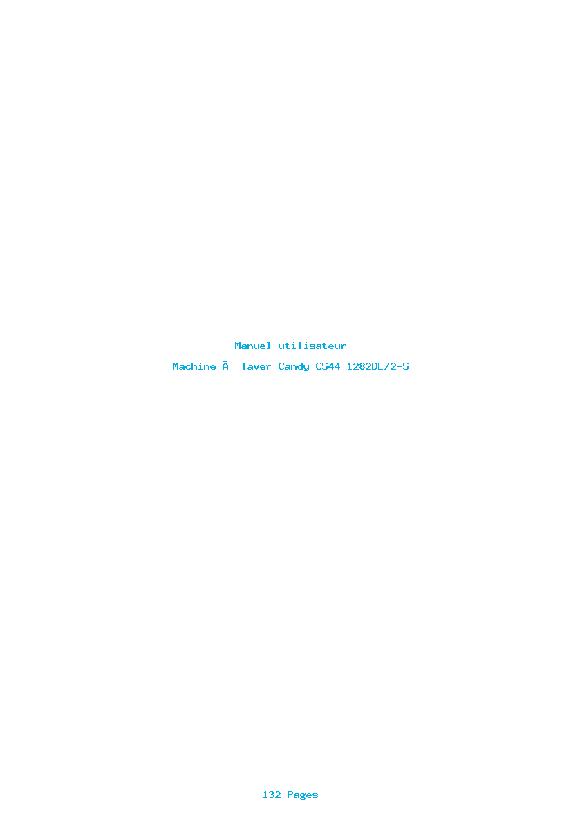 Page 1 de la notice Manuel utilisateur Candy CS44 1282DE/2-S