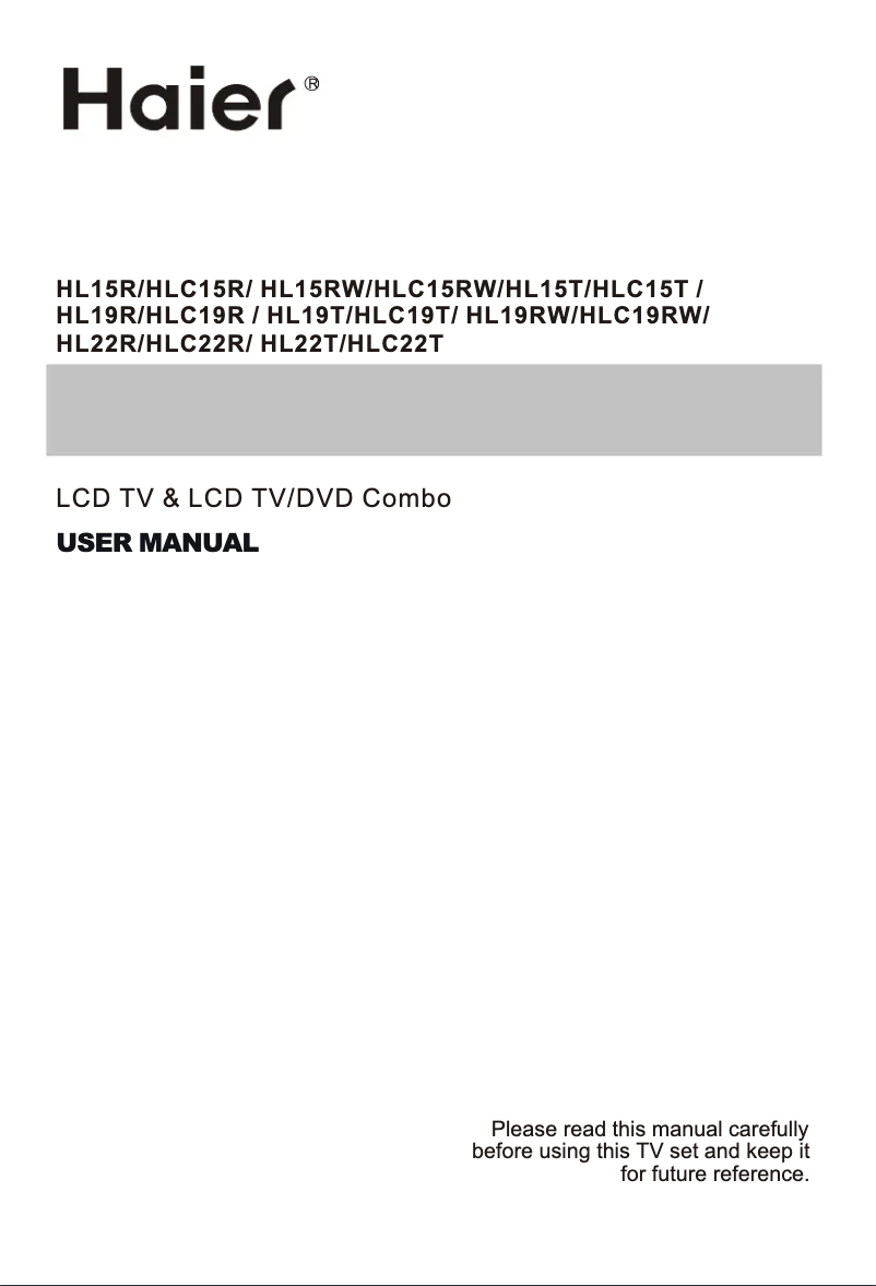 Page 1 of the manual User Manual Haier HL15T