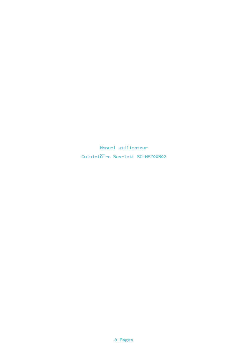 Page 1 de la notice Manuel utilisateur Scarlett SC-HP700S02