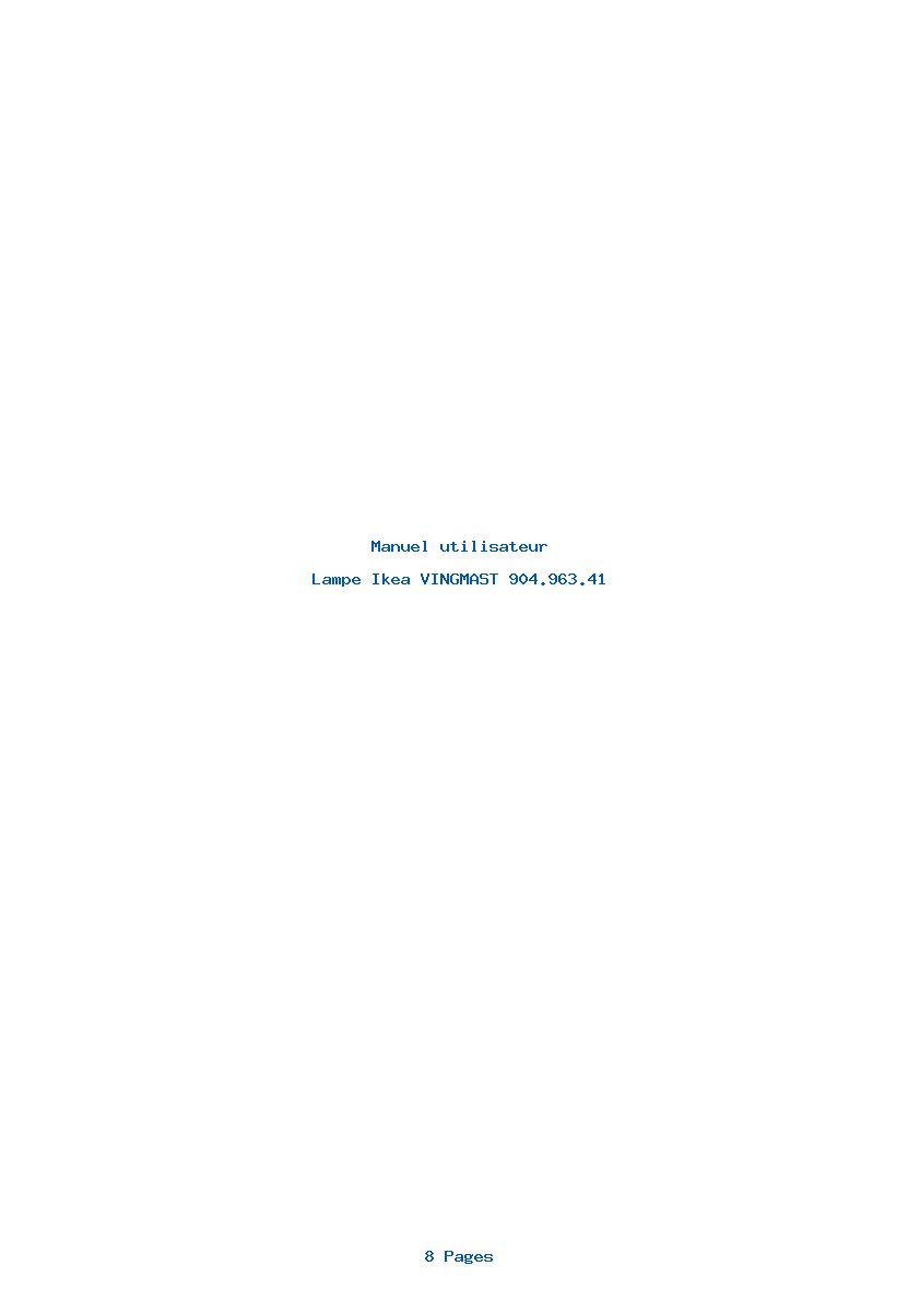 Page 1 de la notice Manuel utilisateur Ikea VINGMAST 904.963.41