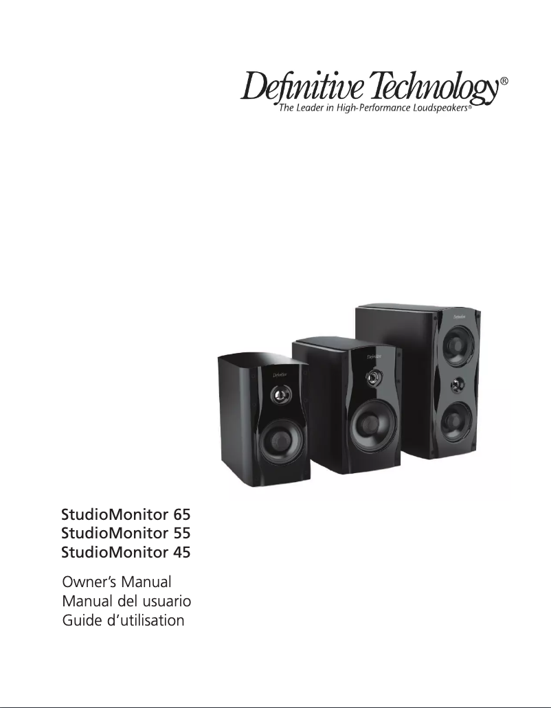 Page 1 de la notice Manuel utilisateur Definitive Technology Studio Monitor 45