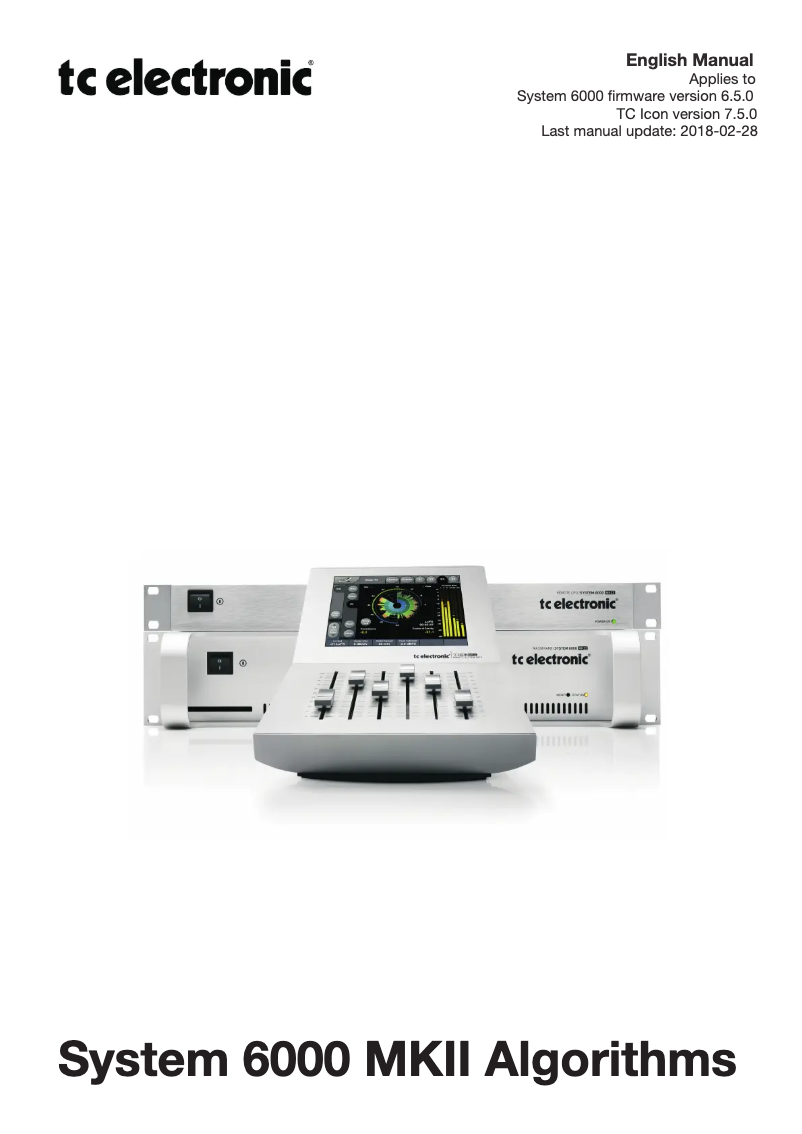 Page 1 de la notice Manuel utilisateur TC Electronic Mastering 6000 MKII