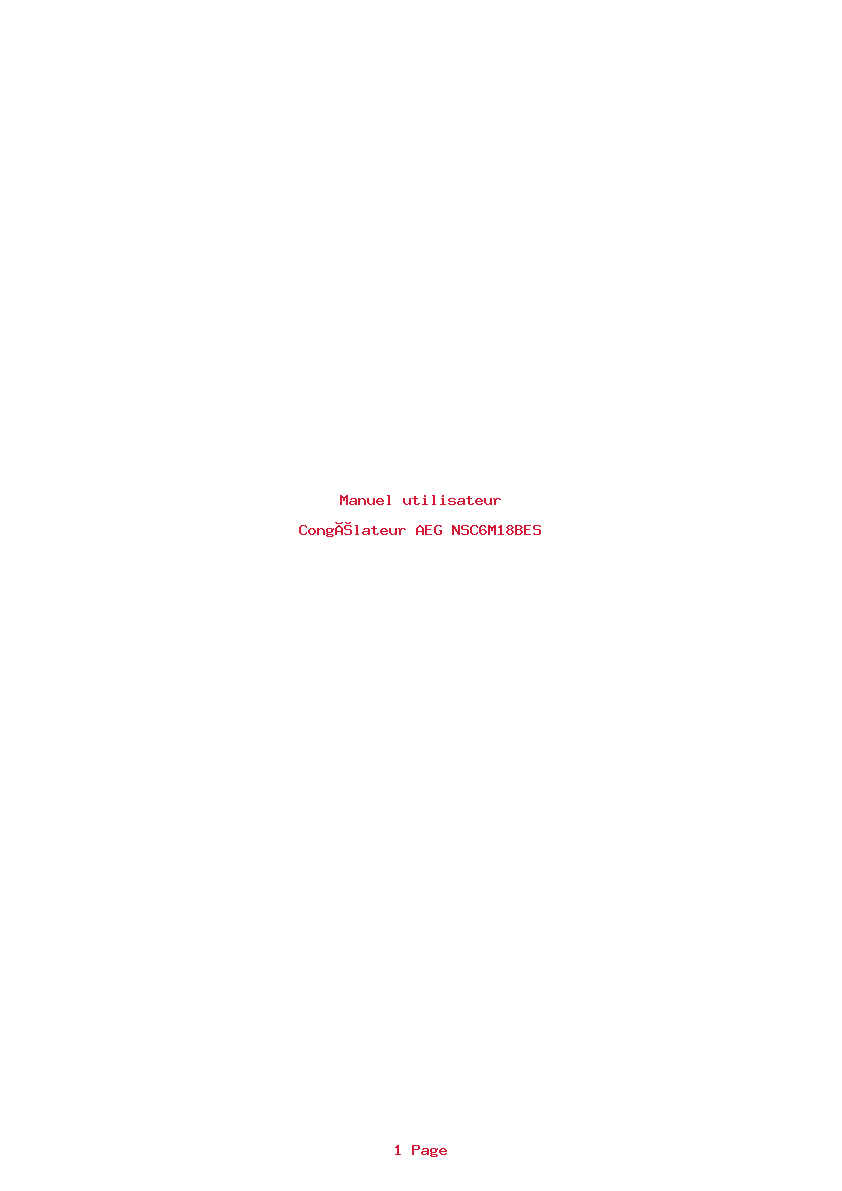 Page 1 de la notice Manuel utilisateur AEG NSC6M18BES