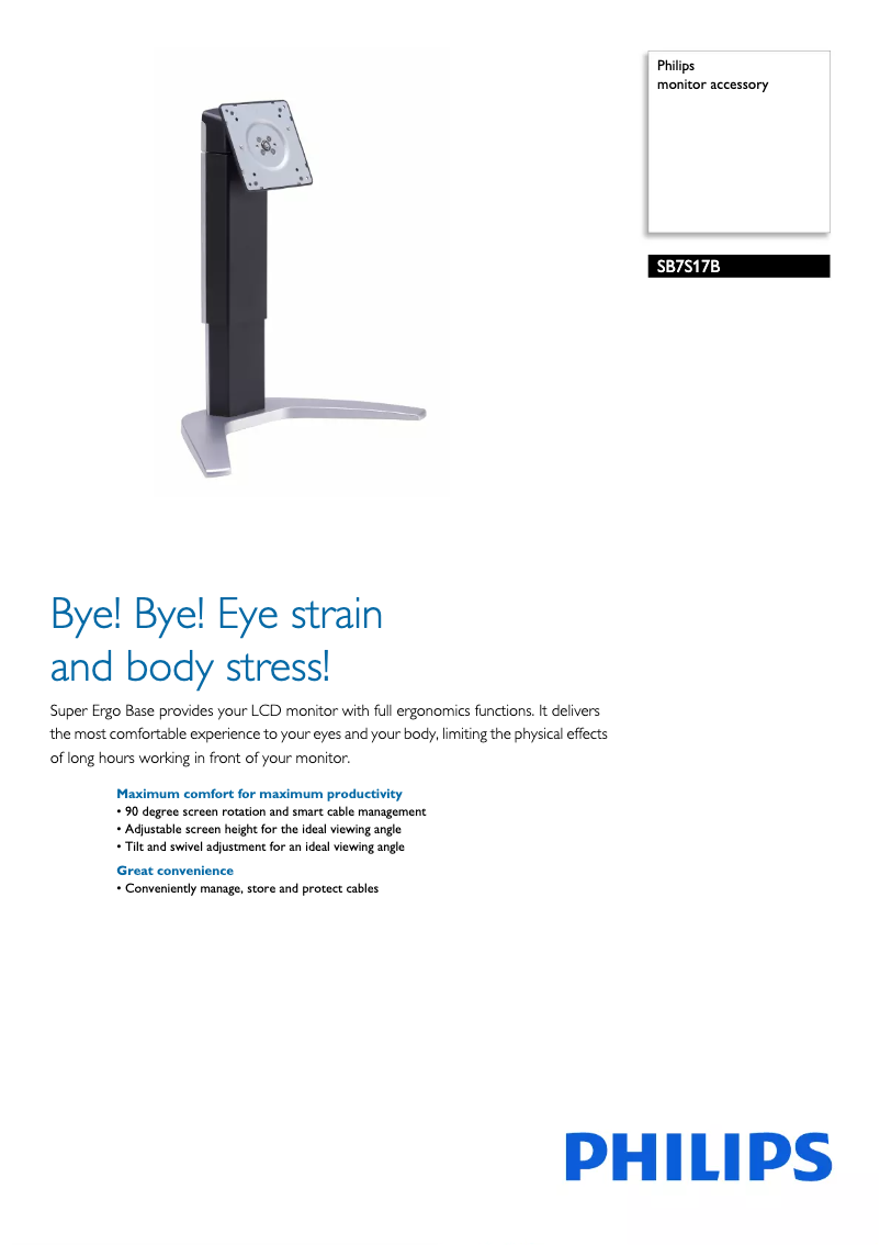 Página 1 del manual Folleto Philips SB7S17B