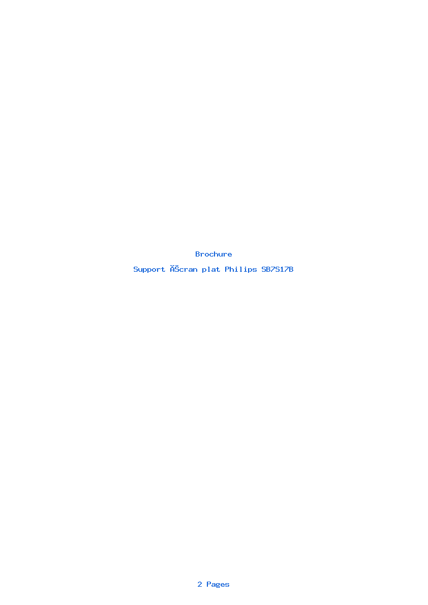 Page 1 de la notice Brochure Philips SB7S17B