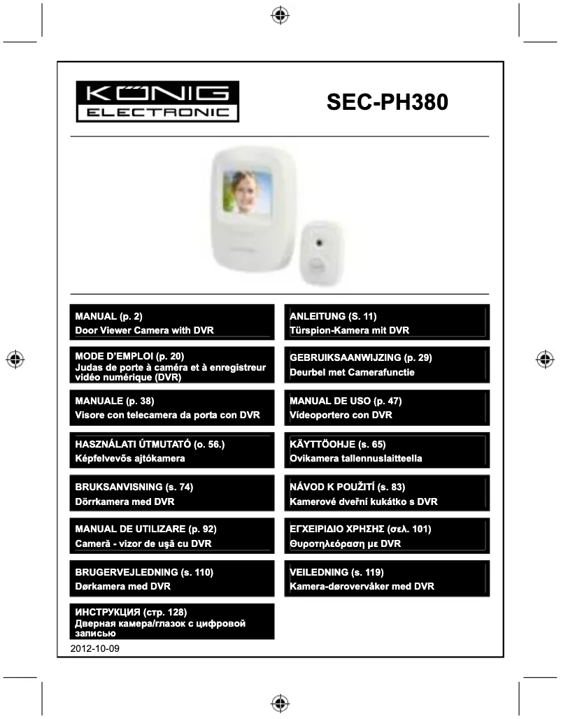 Page 1 of the manual User Manual Konig SEC-PH380