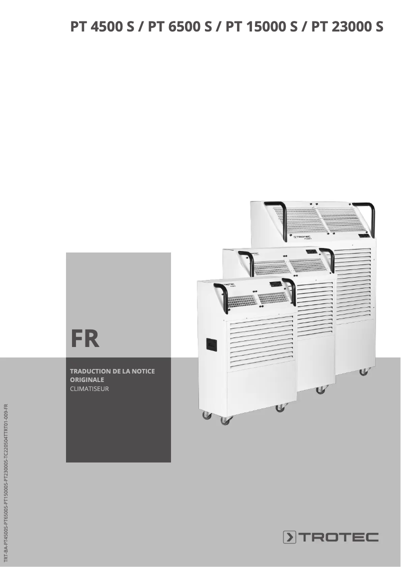 Page 1 de la notice Manuel utilisateur Trotec PT 23000 S
