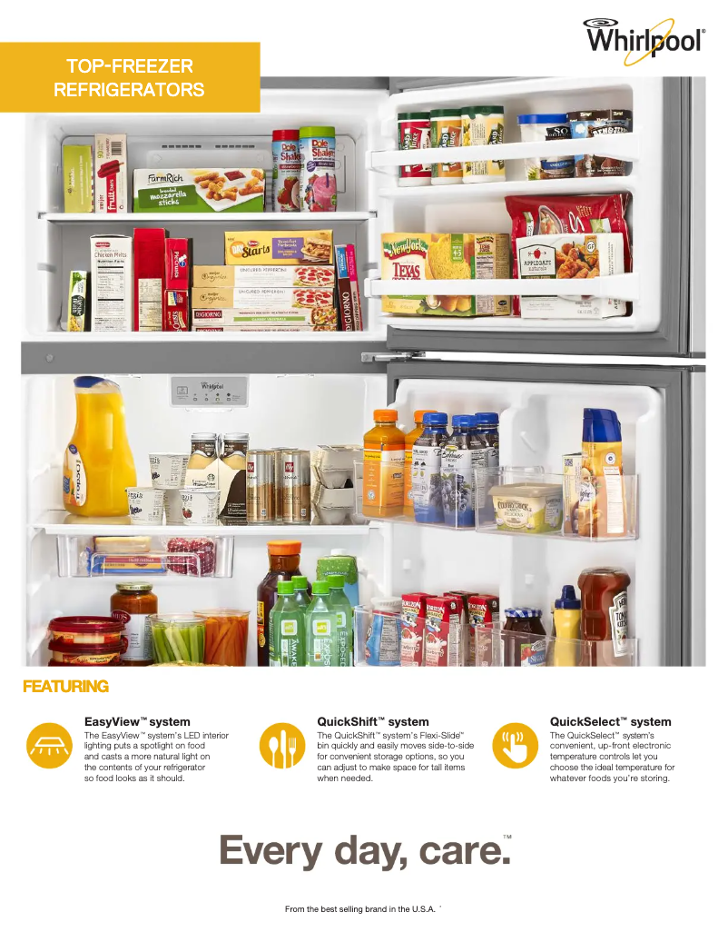 Page 1 de la notice Fiche technique Whirlpool WRT518SZFM