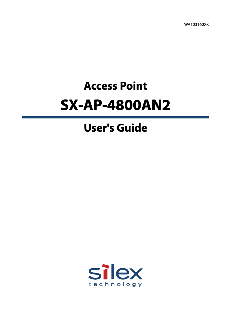 Page 1 of the manual User Manual Silex SX-AP-4800AN2