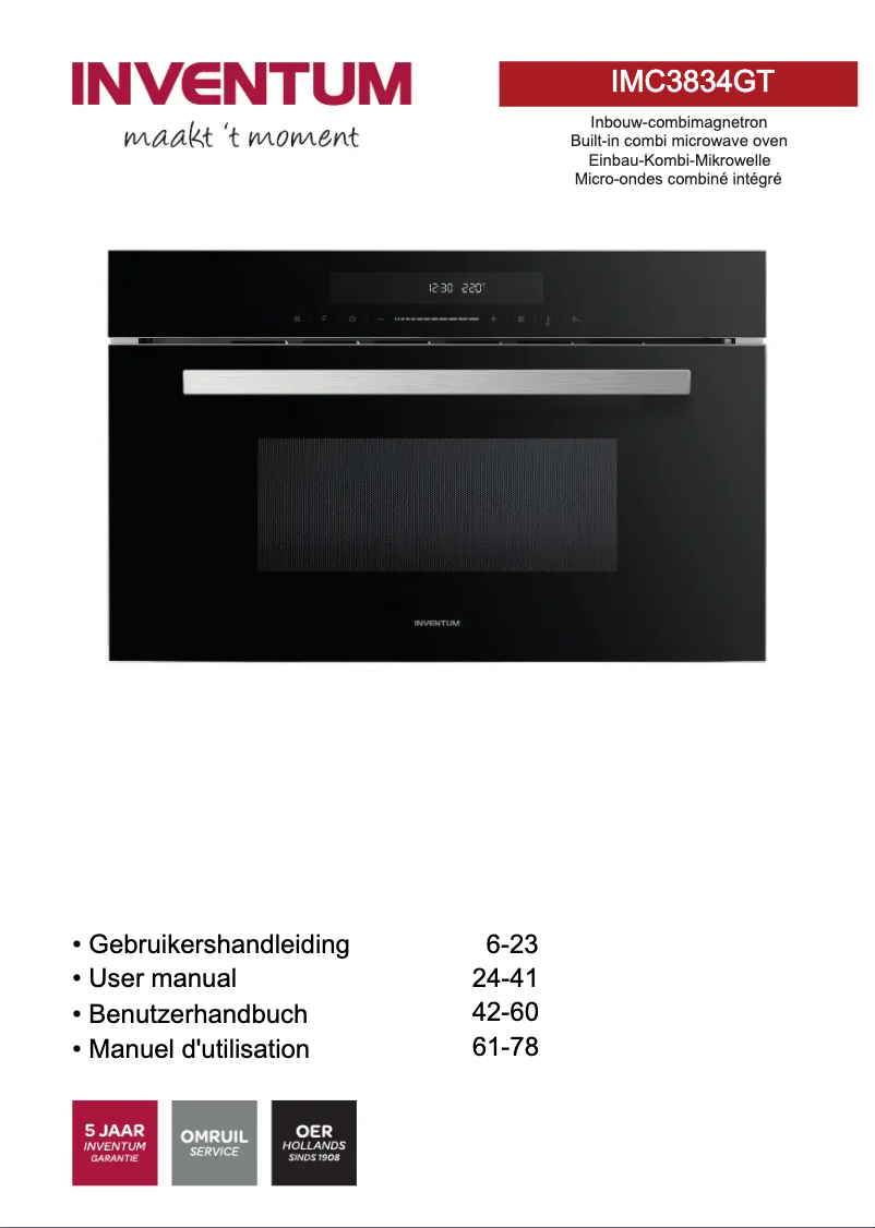 Page 1 de la notice Manuel utilisateur Inventum IMC3834GT