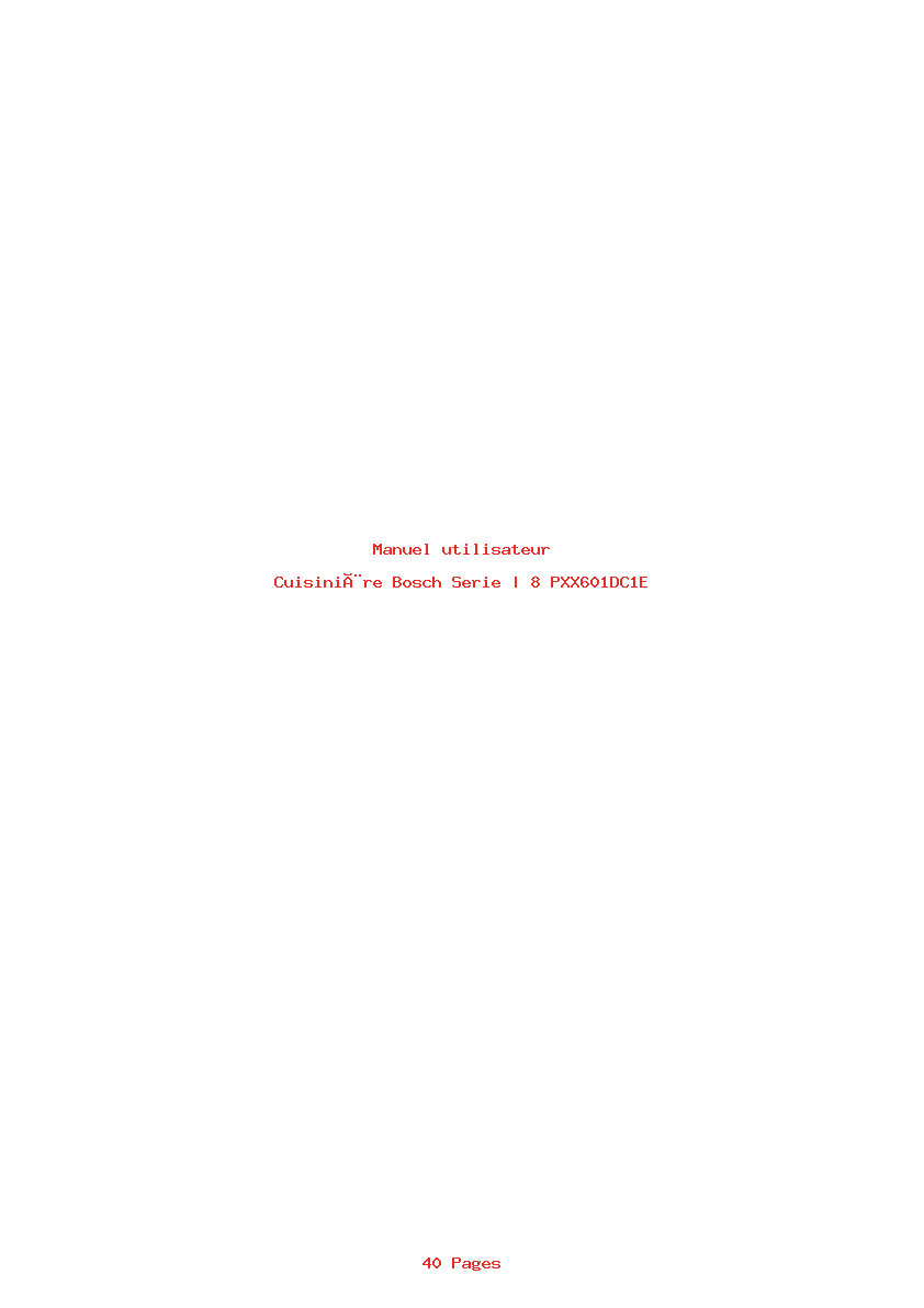 Page 1 de la notice Manuel utilisateur Bosch Serie | 8 PXX601DC1E