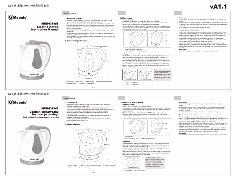 Page 1 de la notice Manuel utilisateur Msonic MEN438WB